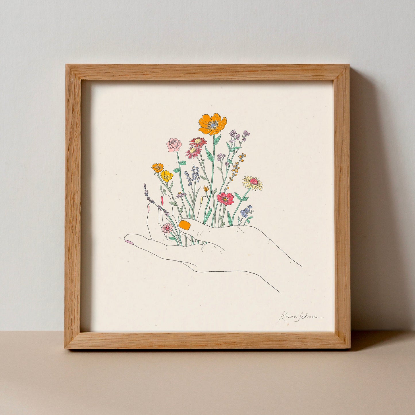 Wildflowers in Hand Art Print