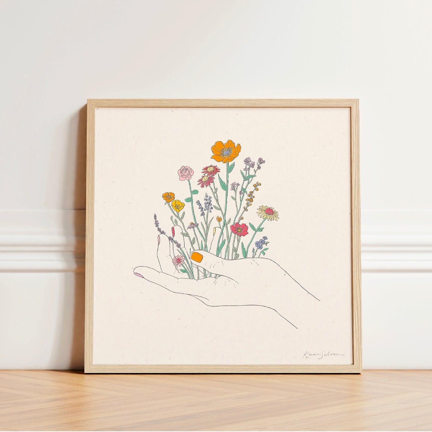 Wildflowers in Hand Art Print