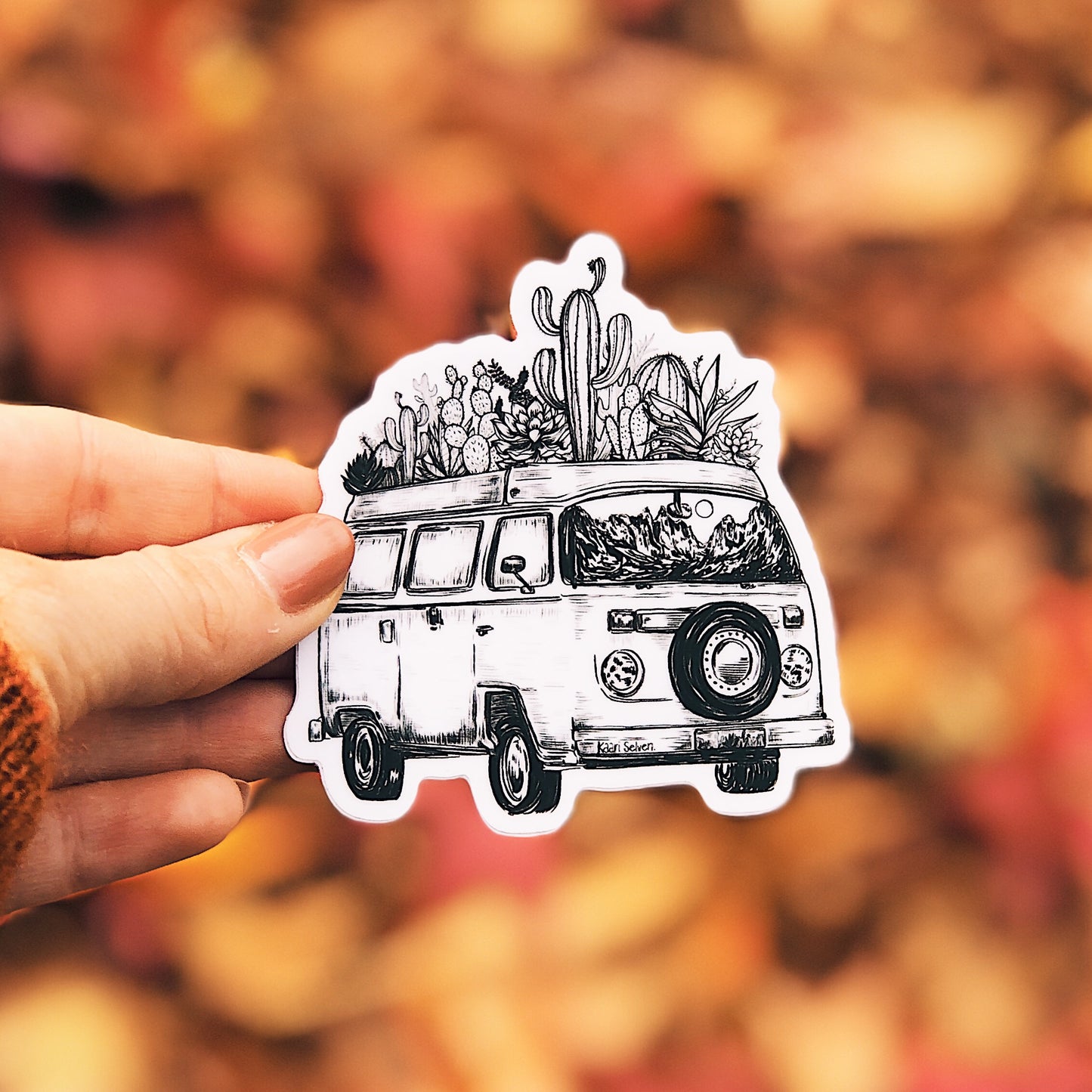 Cacti Van Vinyl Sticker
