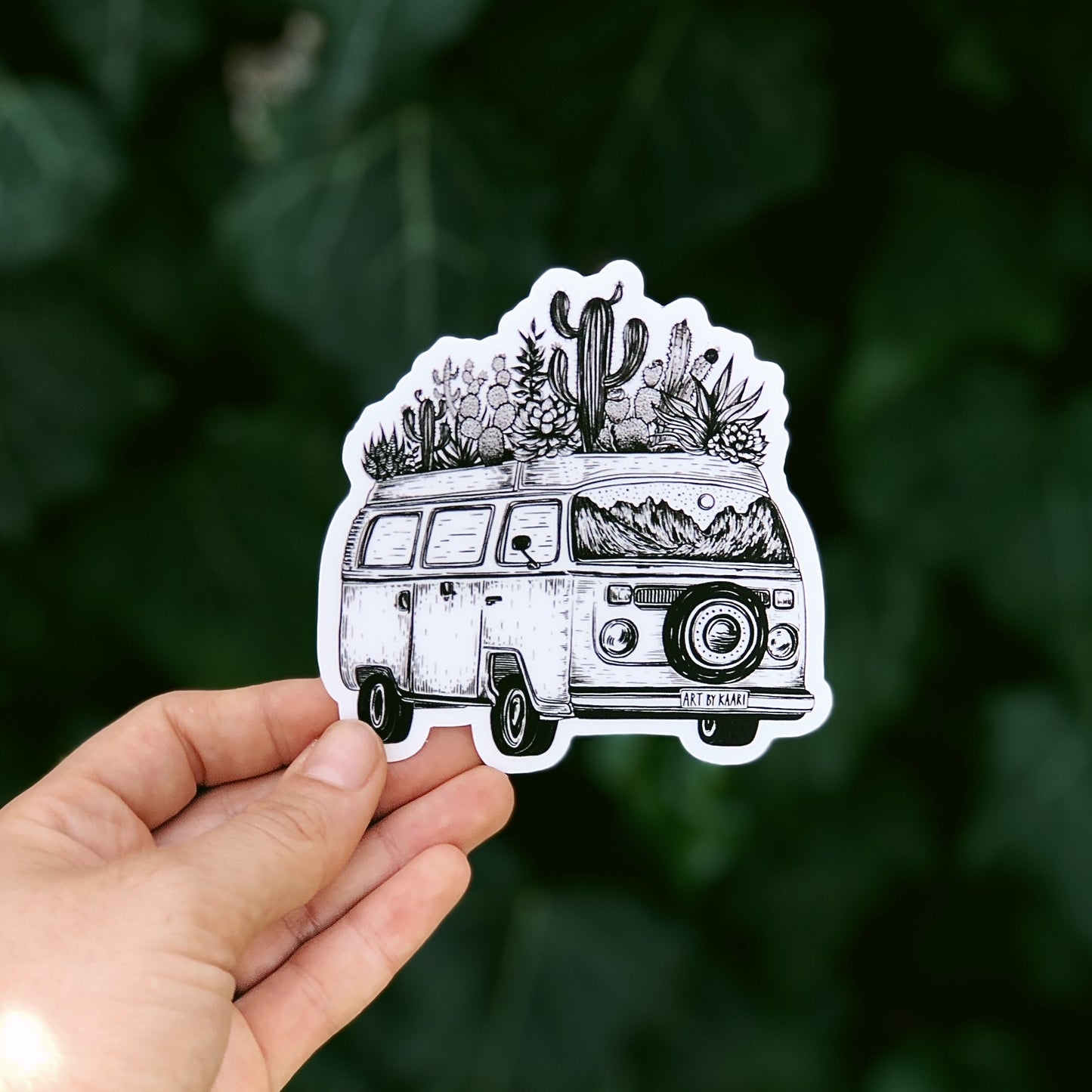 Cacti Van Vinyl Sticker