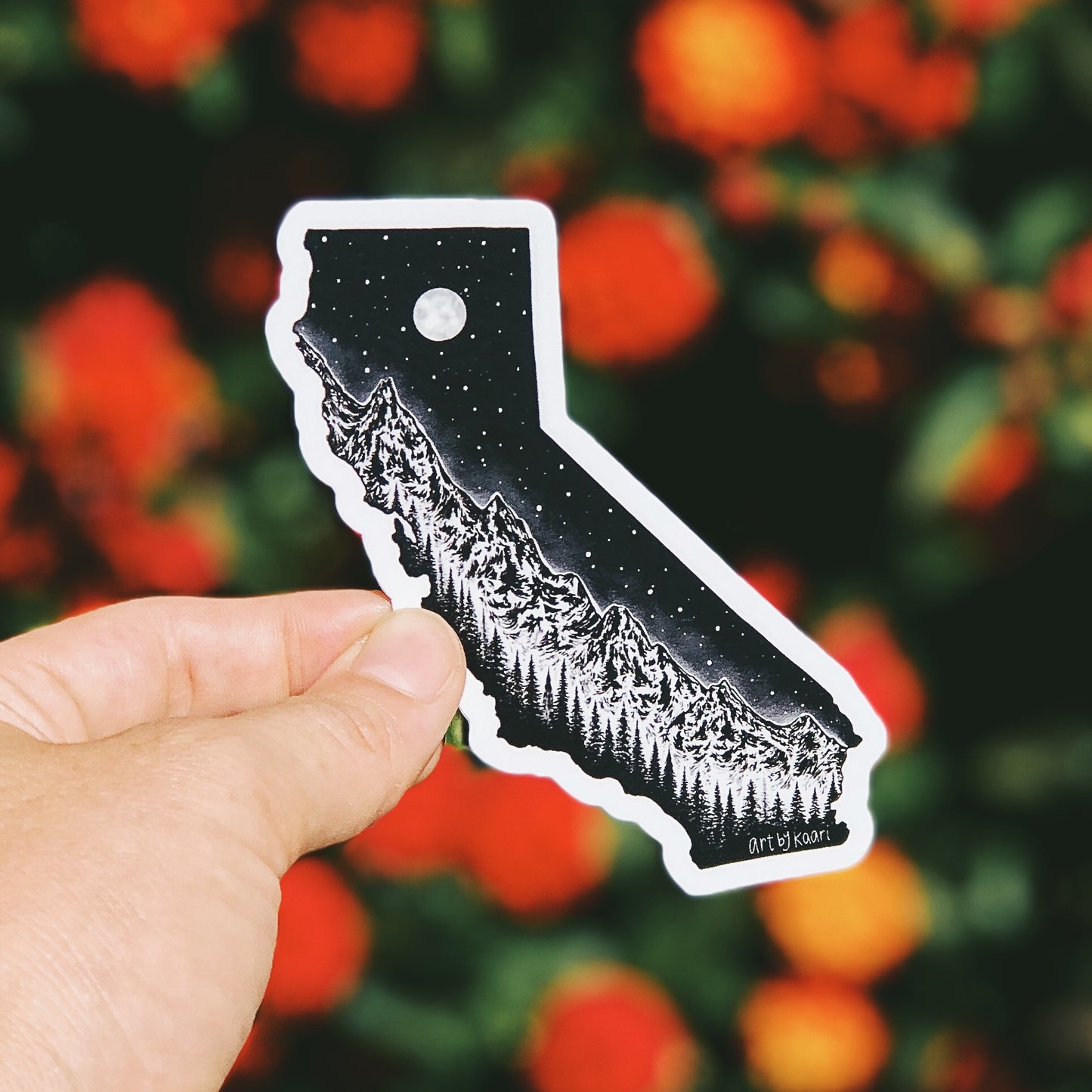 California + Mountains Vinyl Sticker