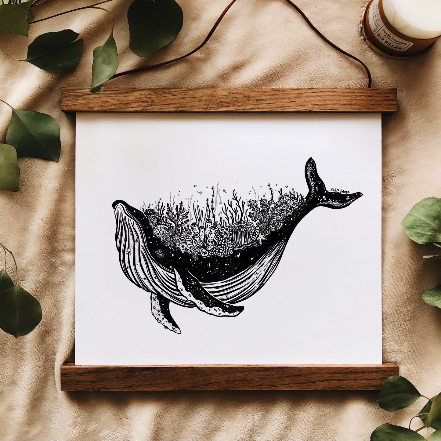 Coral Whale Art Print