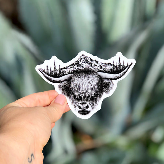 Highland Cow Vinyl Sticker