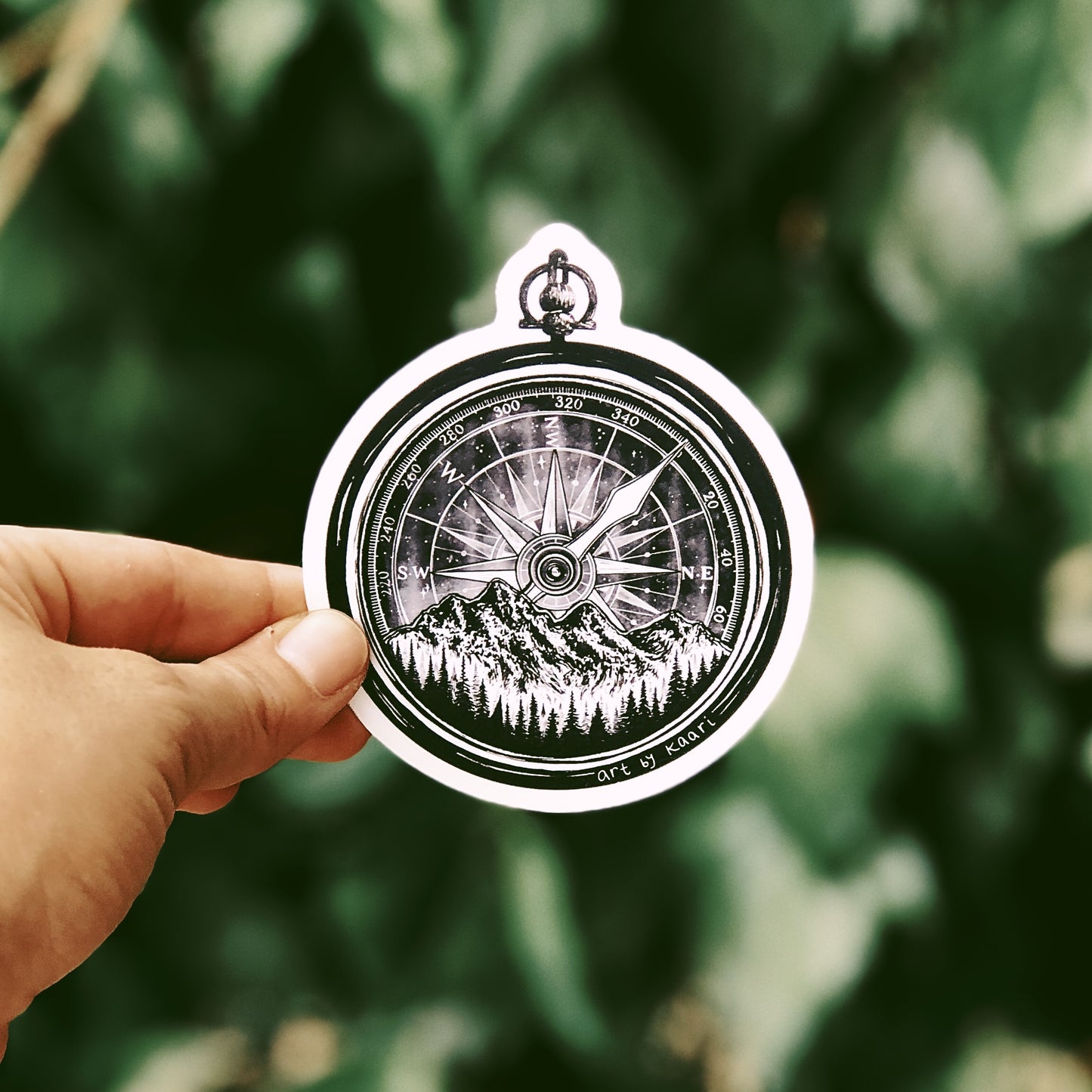 Mountain Compass Vinyl Sticker