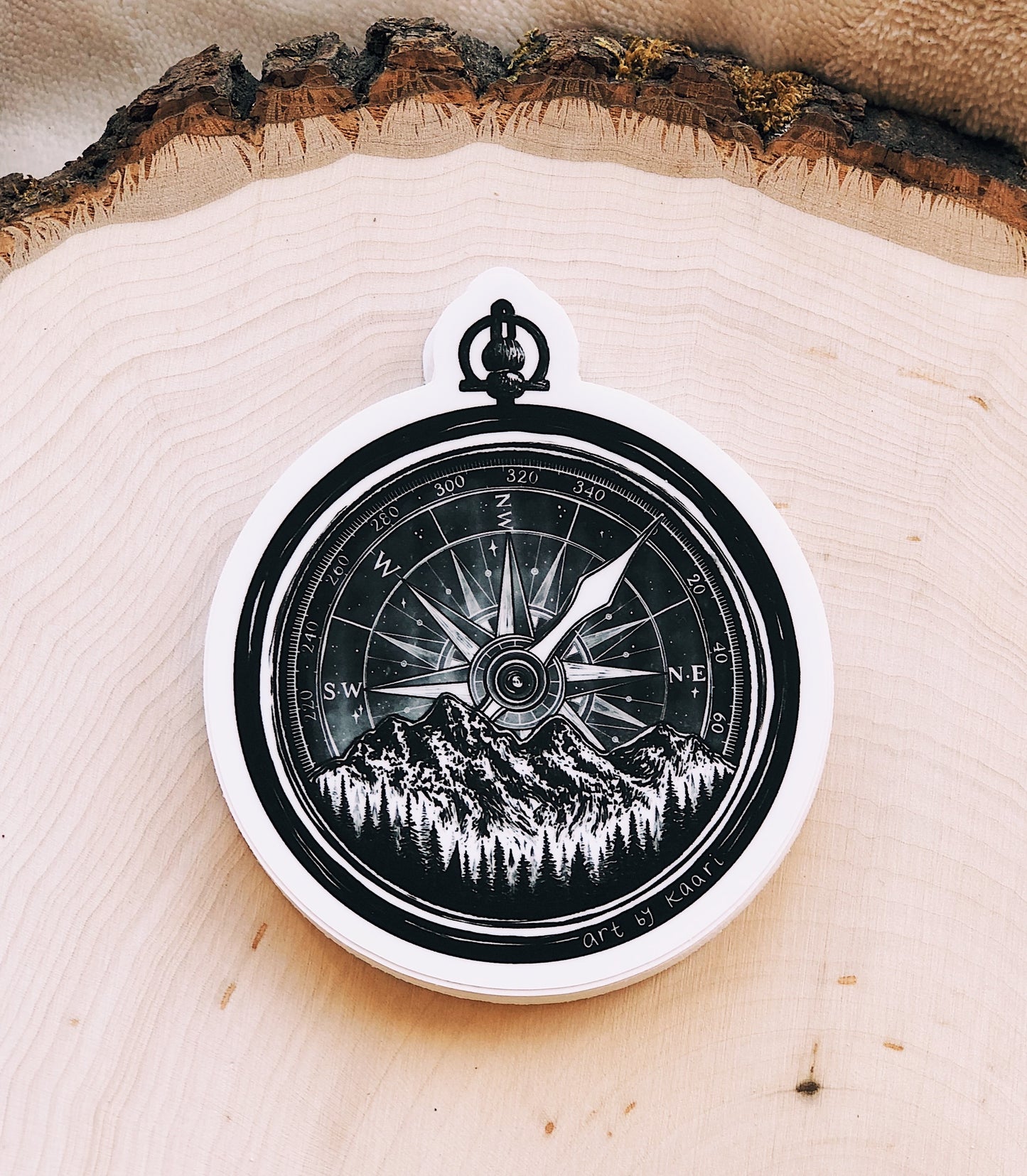 Mountain Compass Vinyl Sticker