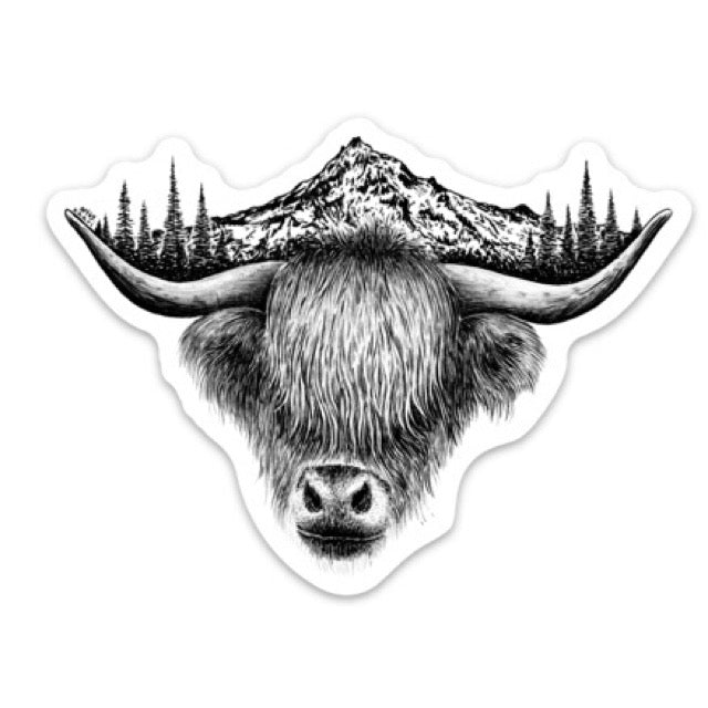 Highland Cow Vinyl Sticker