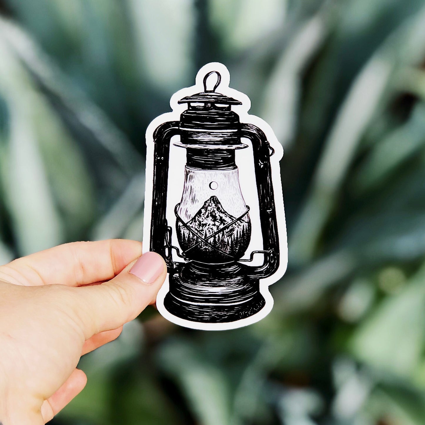 Mountain Lantern Vinyl Sticker