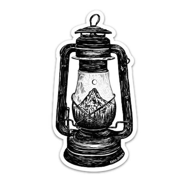 Mountain Lantern Vinyl Sticker