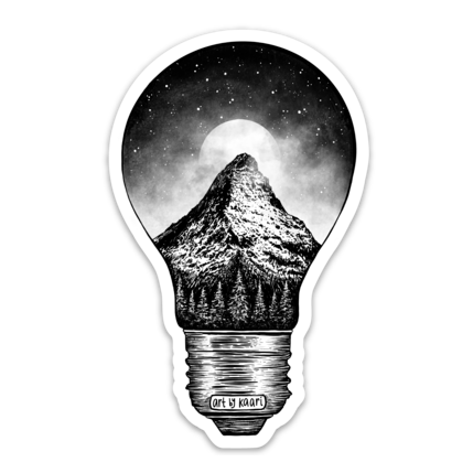 Mountain Lightbulb Vinyl Sticker