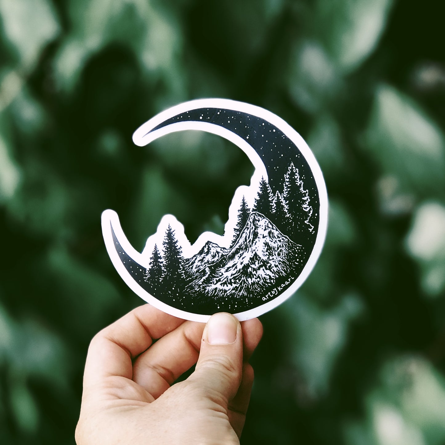 Mountain Moon Vinyl Sticker