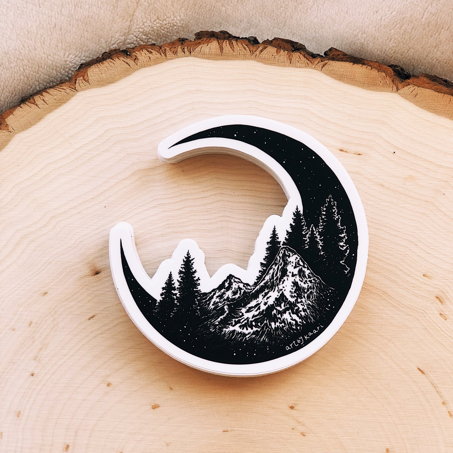 Mountain Moon Vinyl Sticker