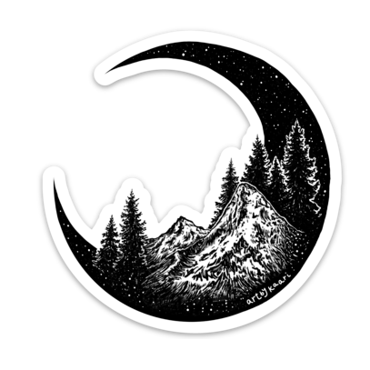 Mountain Moon Vinyl Sticker