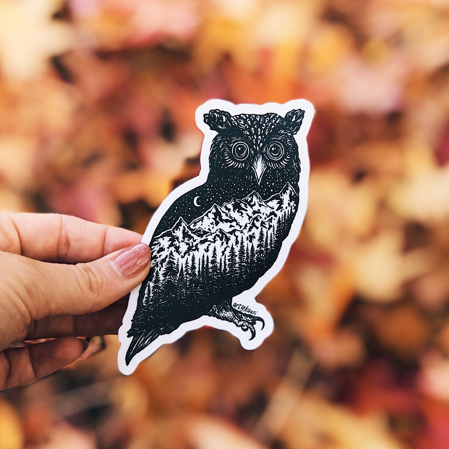 Mountain Owl Vinyl Sticker
