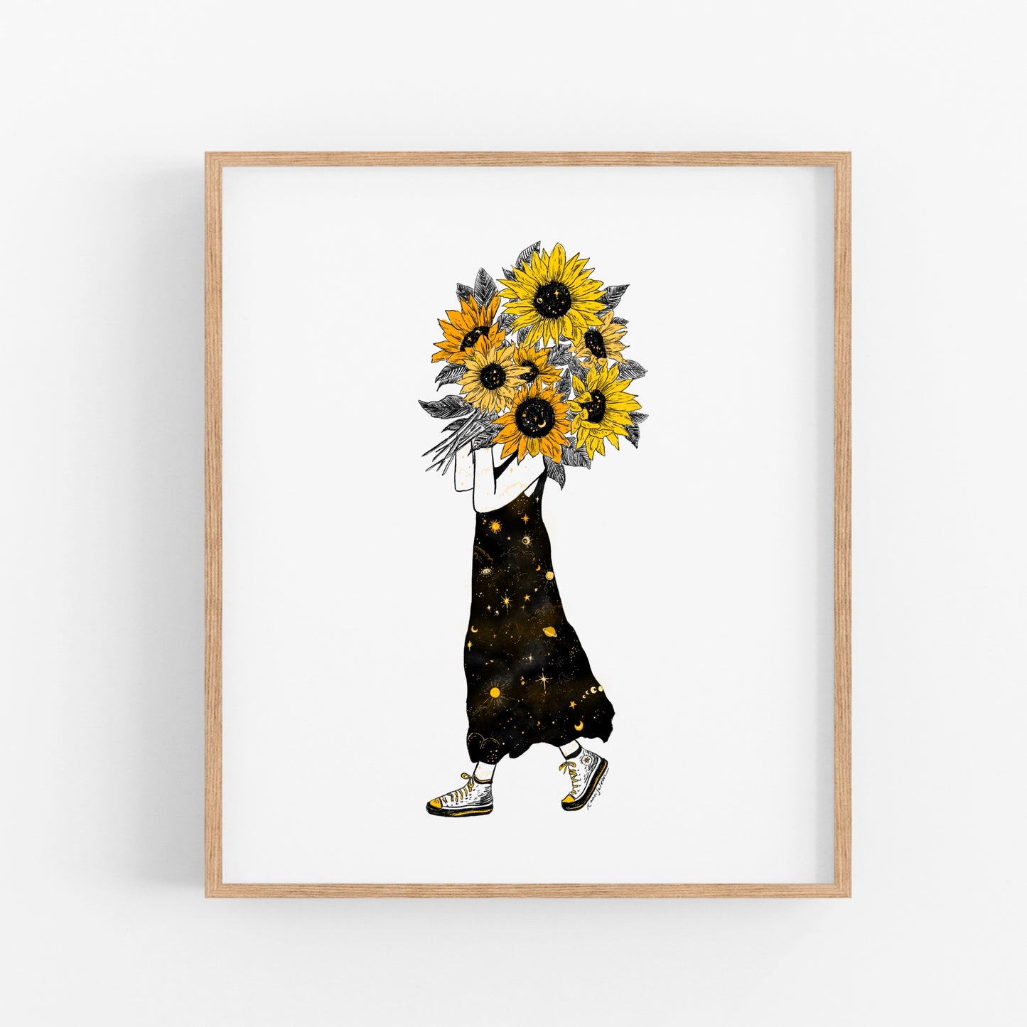 Celestial Sunflower Bouquet Art Print