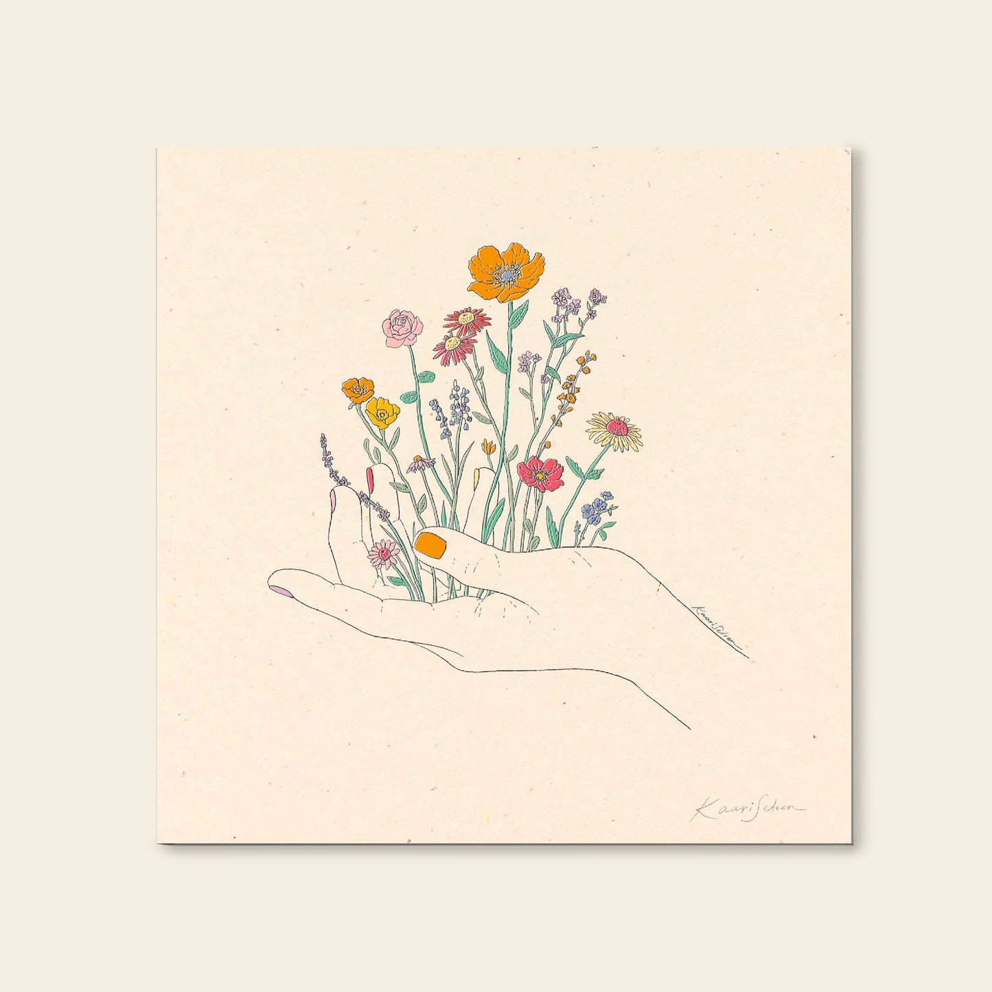 Wildflowers in Hand Art Print