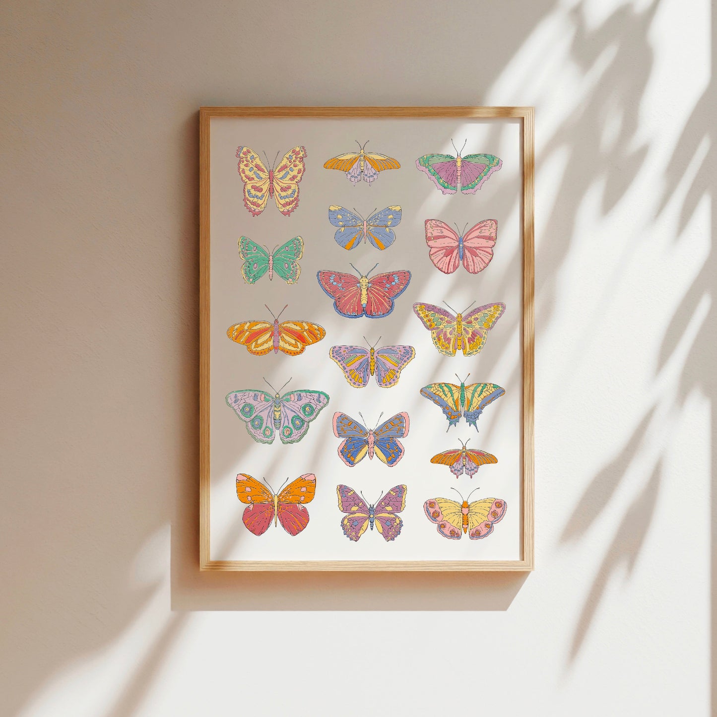 Retro Butterflies Art Print