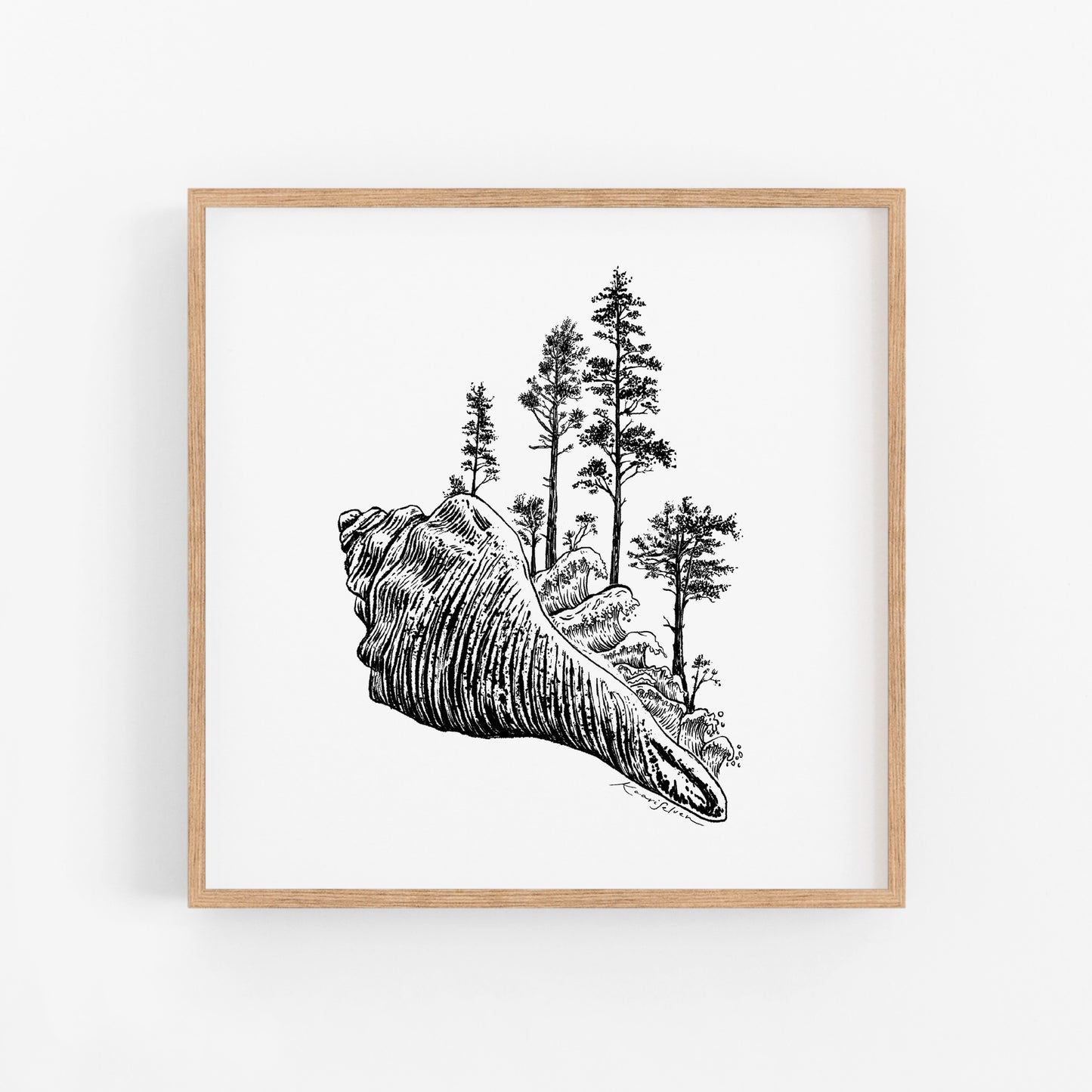 Forested Sitka Spruce Seashell Art Print