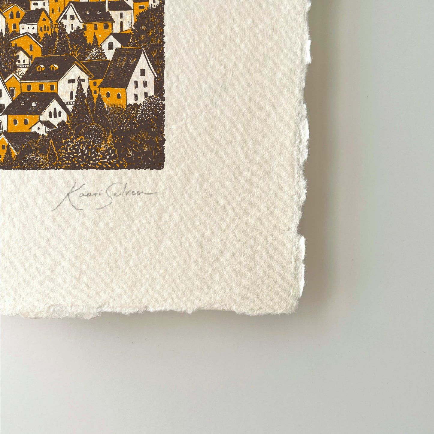 Village on a Hill Heirloom Art Print