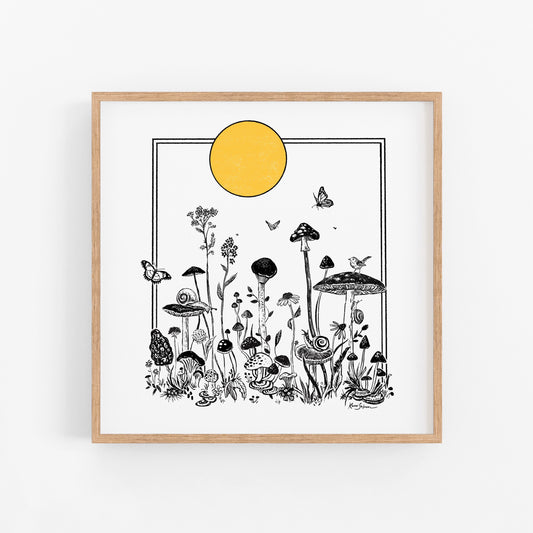 Garden of Mushrooms Art Print