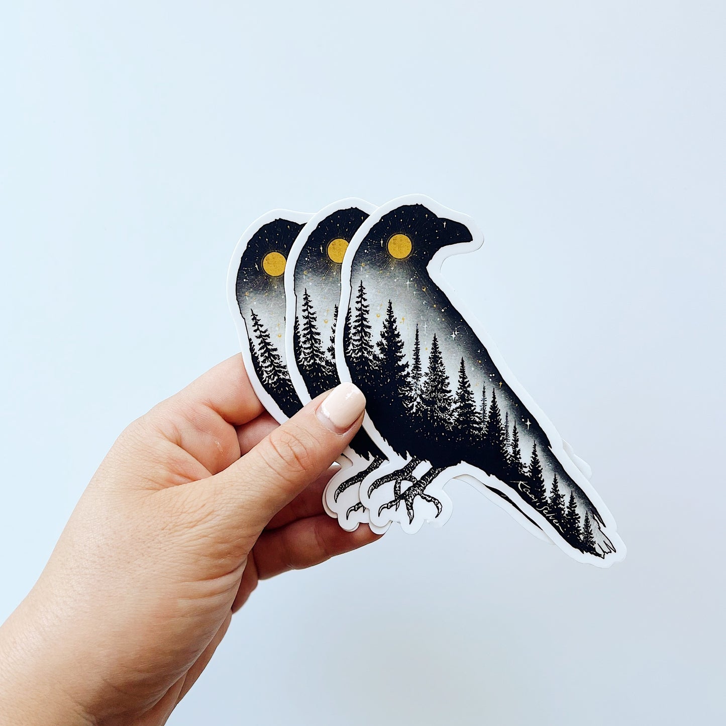 Forested Bird Vinyl Sticker