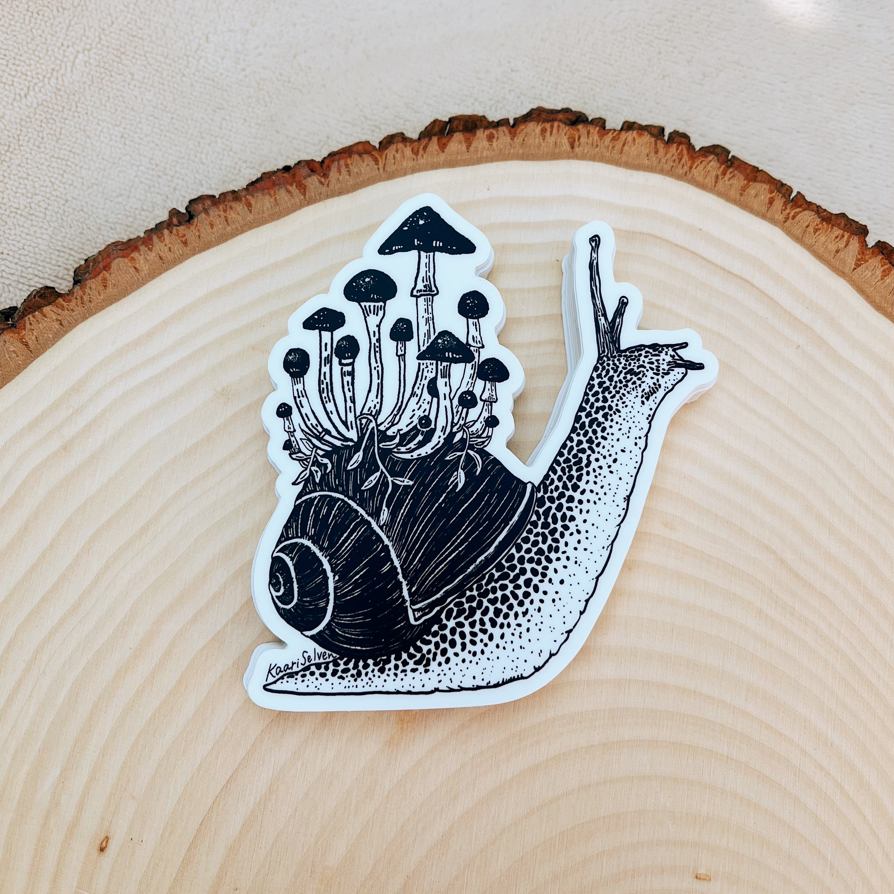 Mushroom Snail Vinyl Sticker