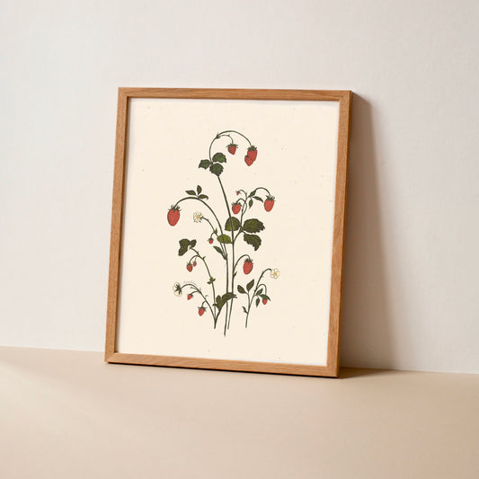 Strawberry Sprig Art Print - Open Edition