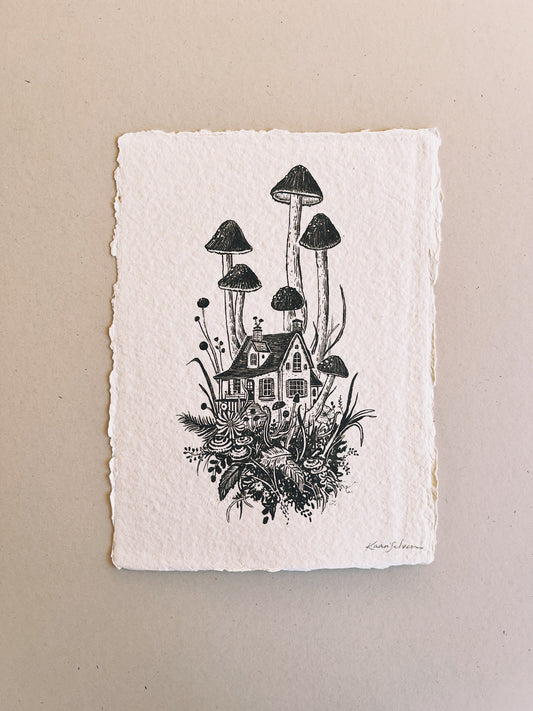 Mushroom House IV Heirloom Art Print