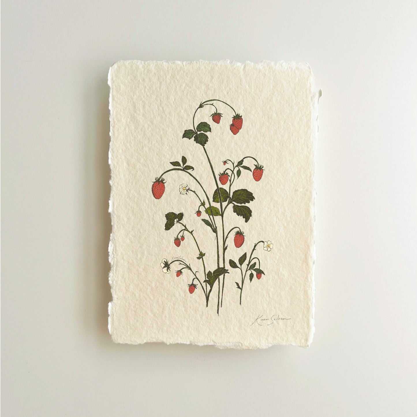 Strawberry Sprig Heirloom Art Print