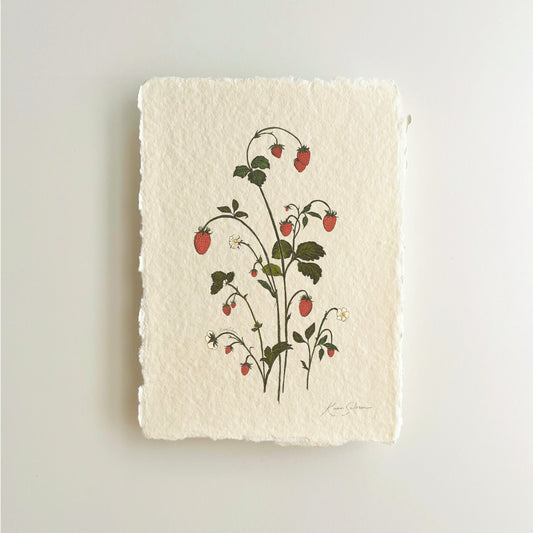 Strawberry Sprig Heirloom Art Print