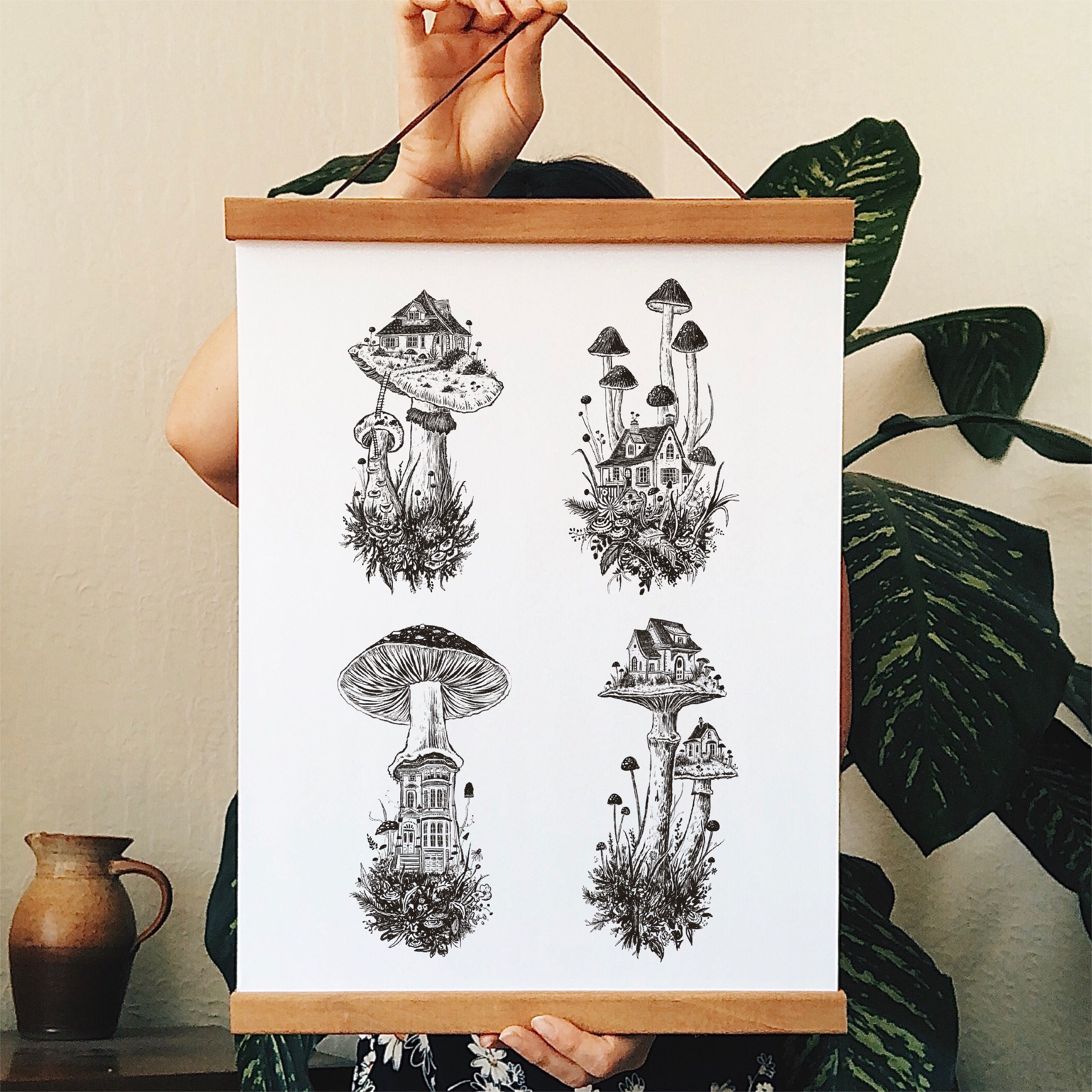 A Place to Call Home, Mushroom Houses Art Print