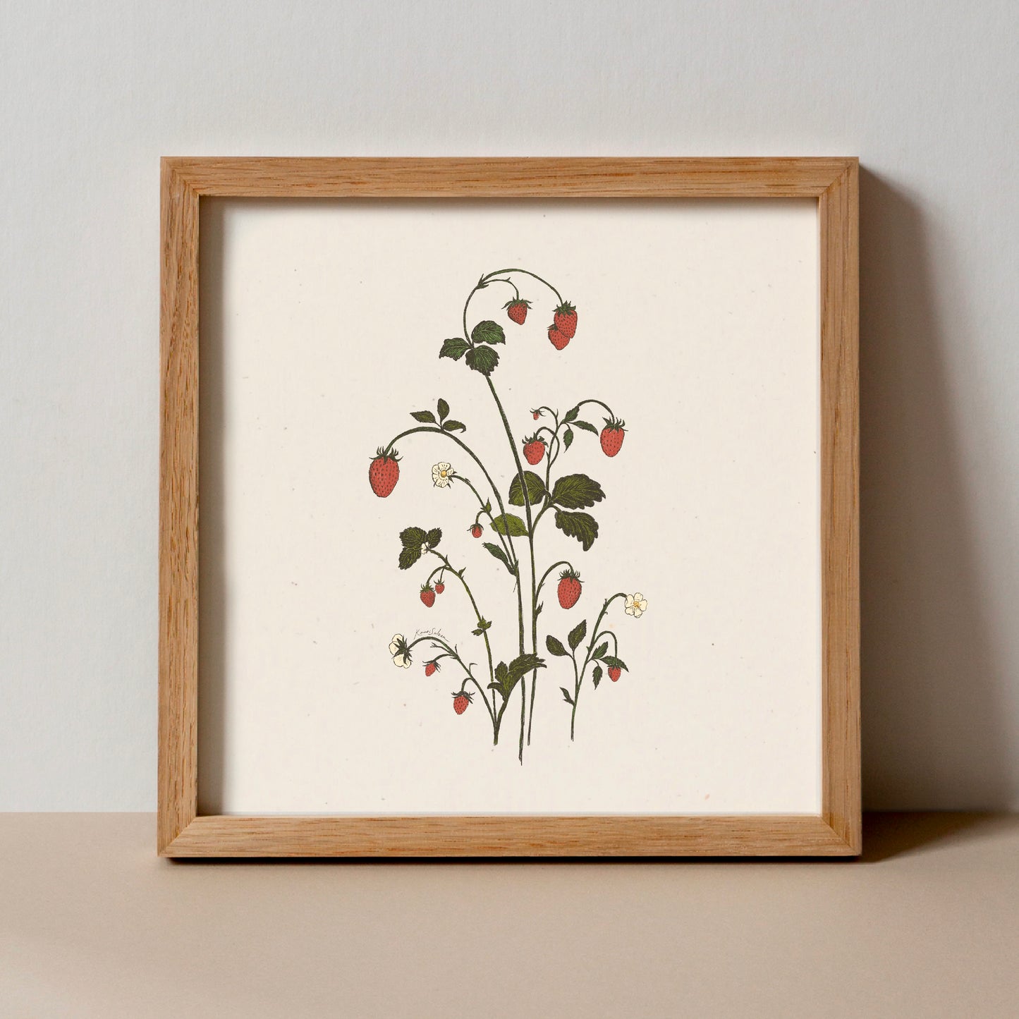 Strawberry Sprig Art Print - Open Edition