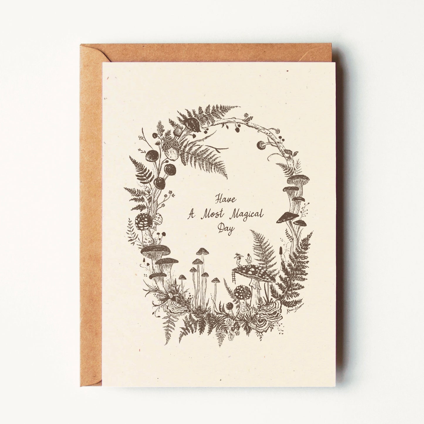 Have A Most Magical Day, Mushroom Wreath Greeting Card