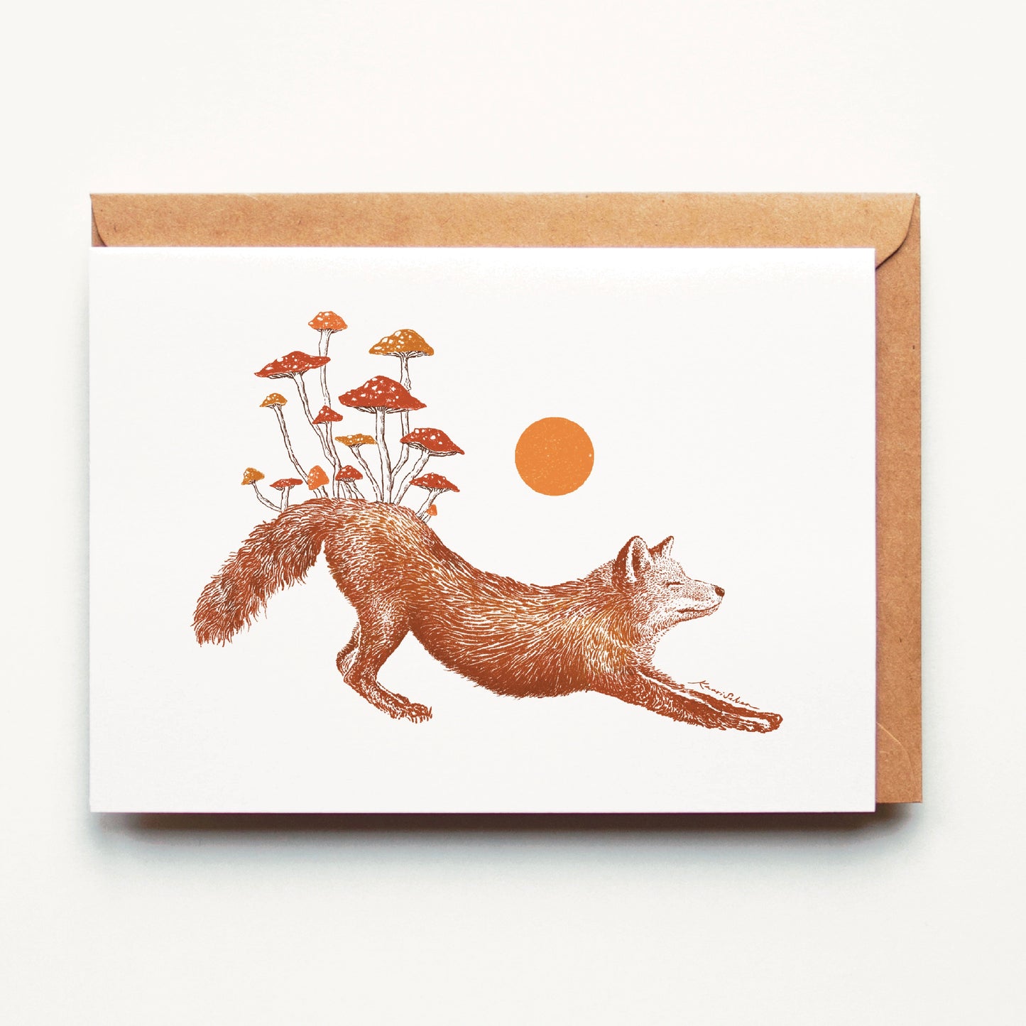 Mushroom Fox Greeting Card