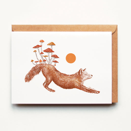 Mushroom Fox Greeting Card