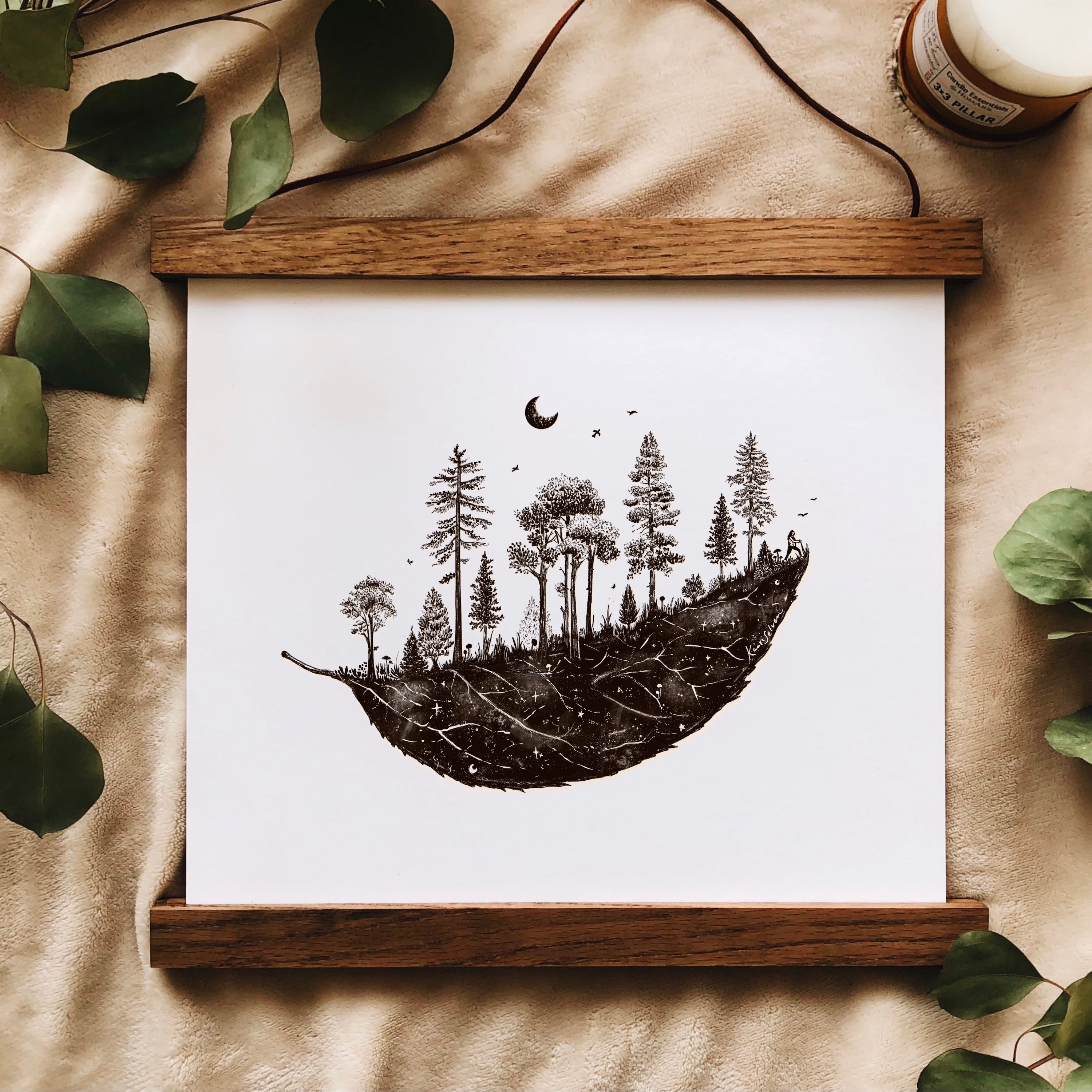 Forested Leaf Art Print