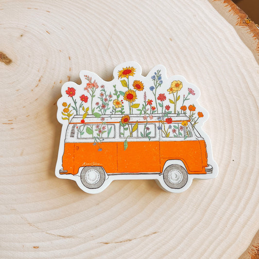 Wildflower Van Vinyl Sticker