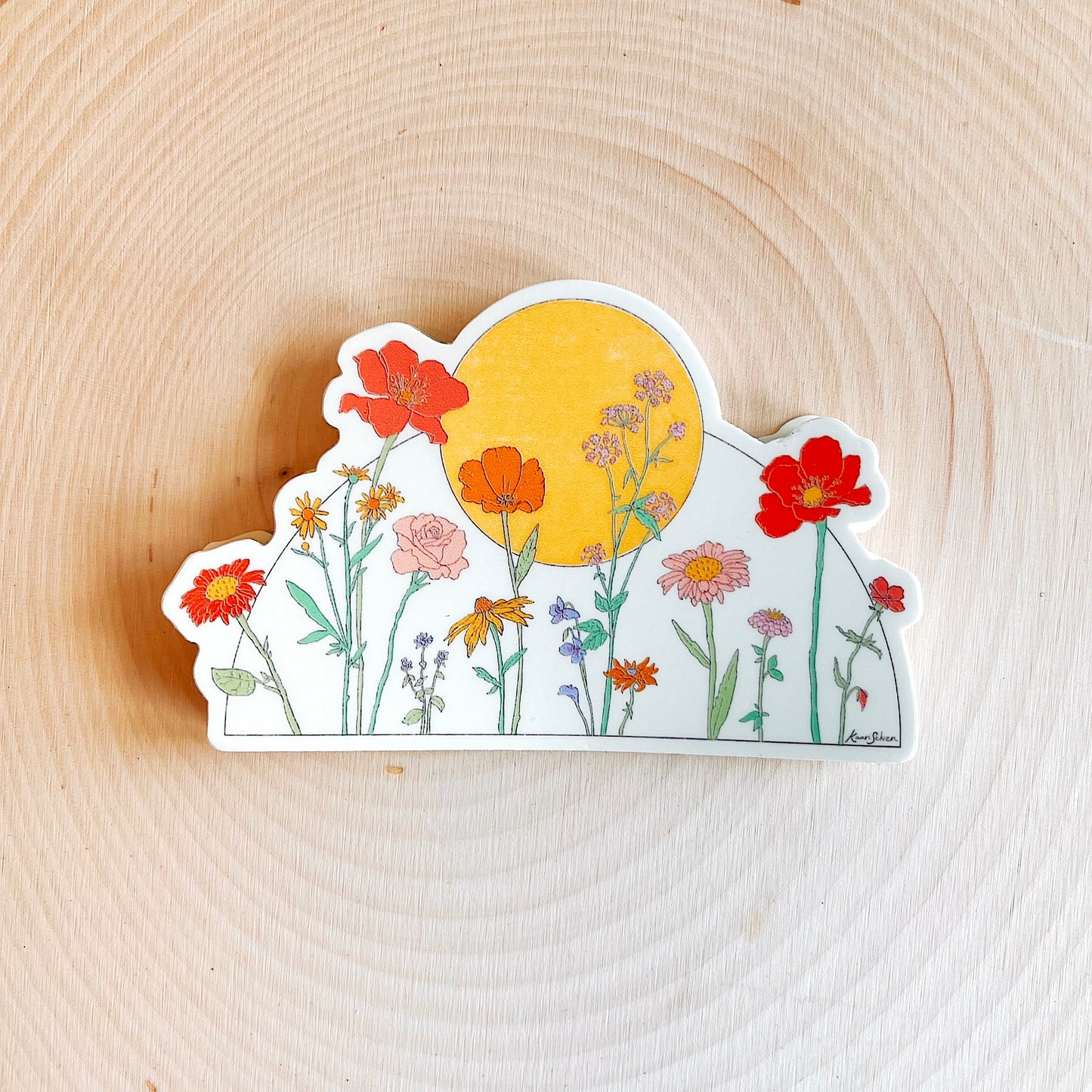 Wildflower Sun Vinyl Sticker