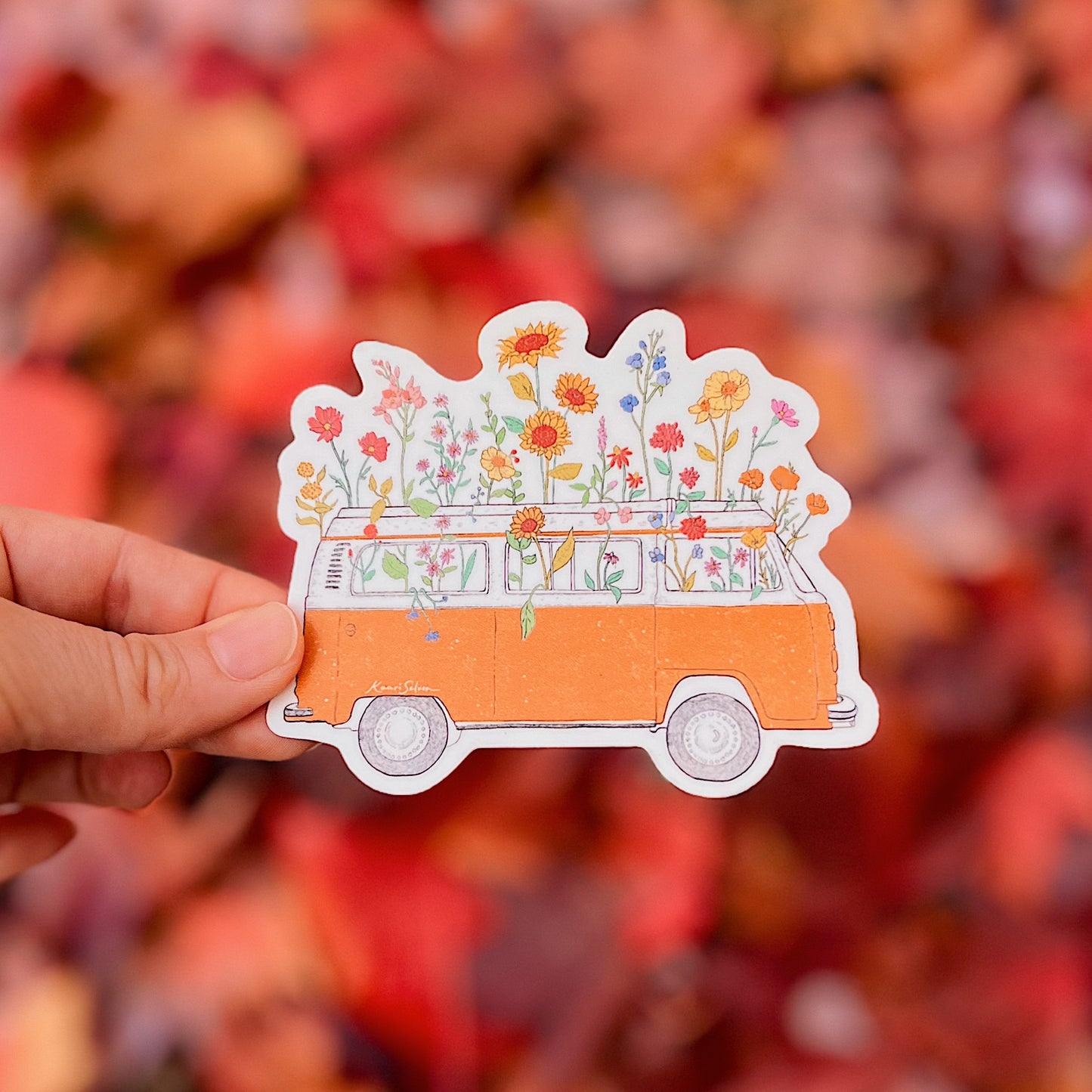 Wildflower Van Vinyl Sticker