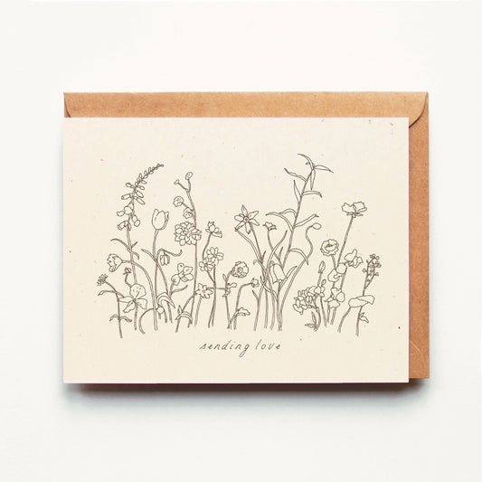 Sending Love - Wildflowers - Greeting Card