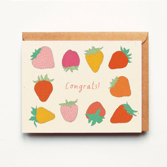 Congrats! - Strawberries - Greeting Card