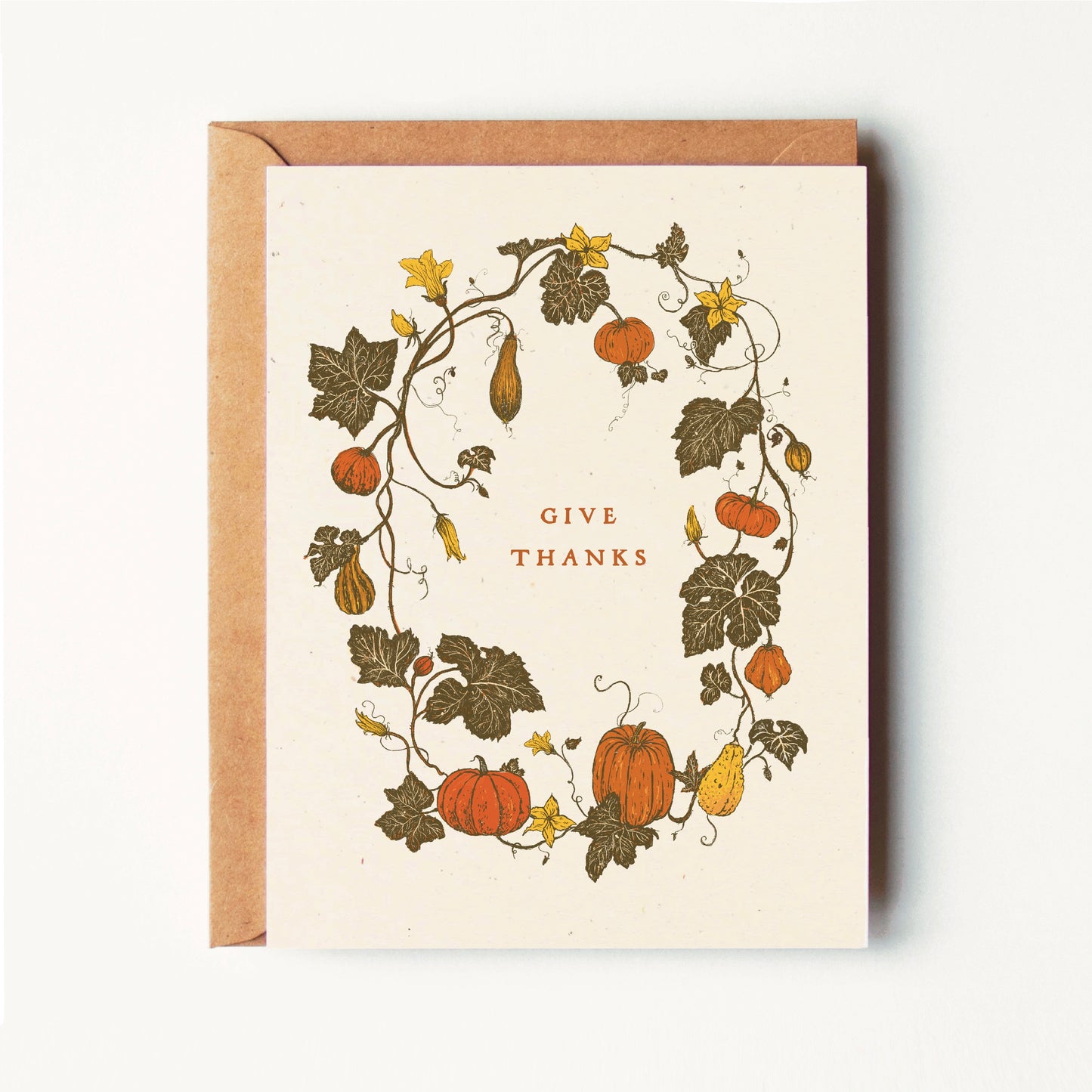 Give Thanks - Gourd & Pumpkin Vines - Greeting Card