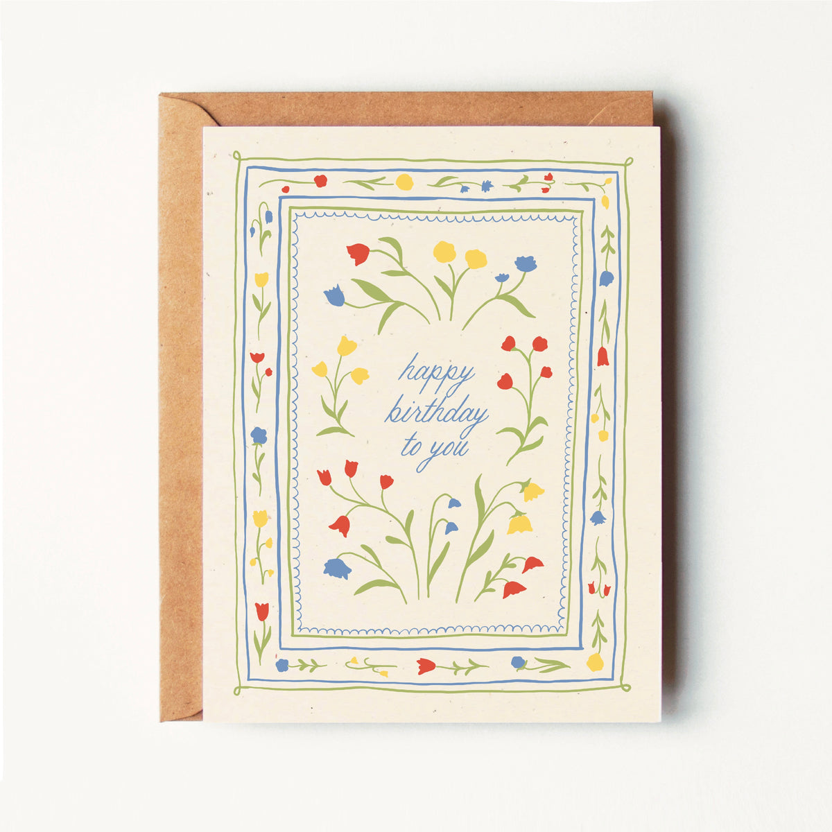 Happy Birthday To You - Floral Borderr - Greeting Card