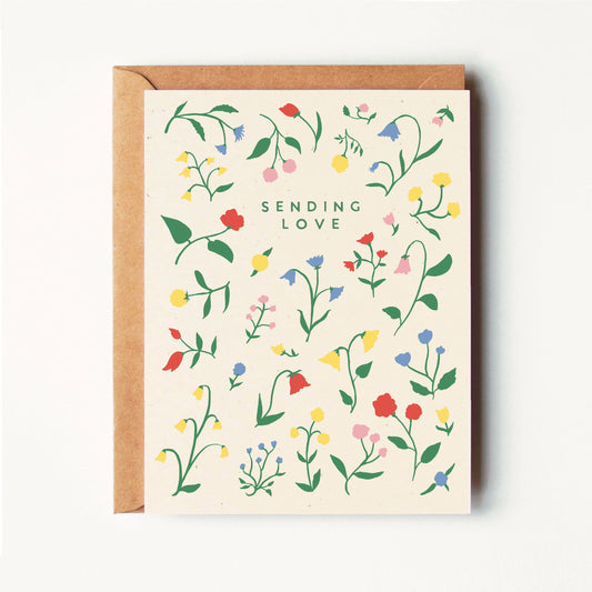 Sending Love - Floral Cuttings - Greeting Card