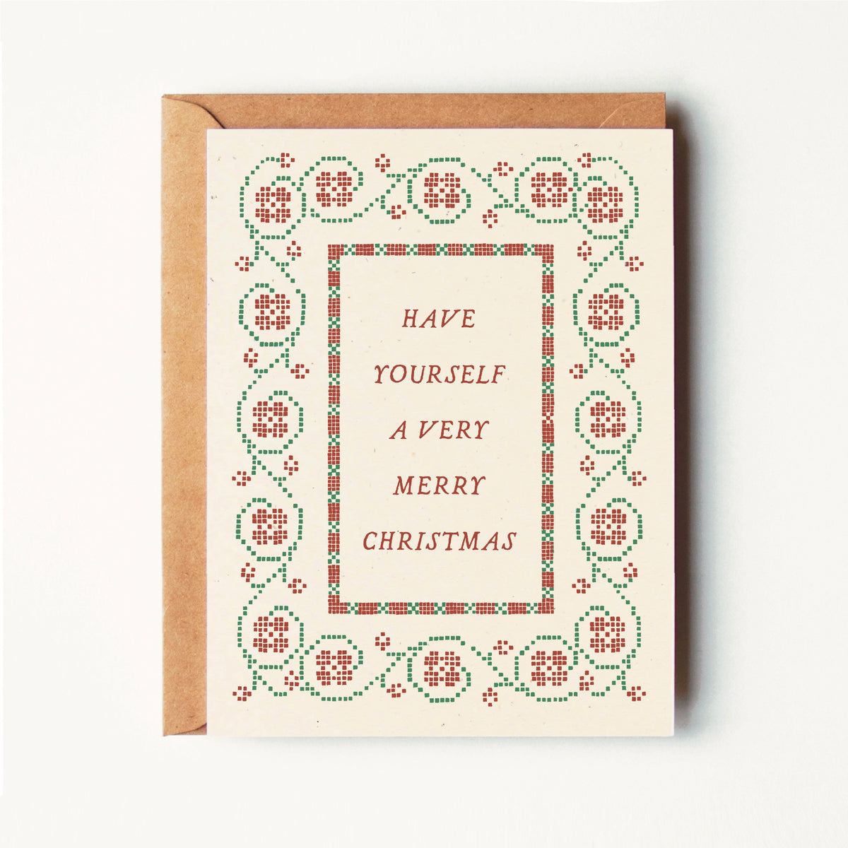 Have Yourself A Very Merry Christmas, Cross Stitch Holiday Card