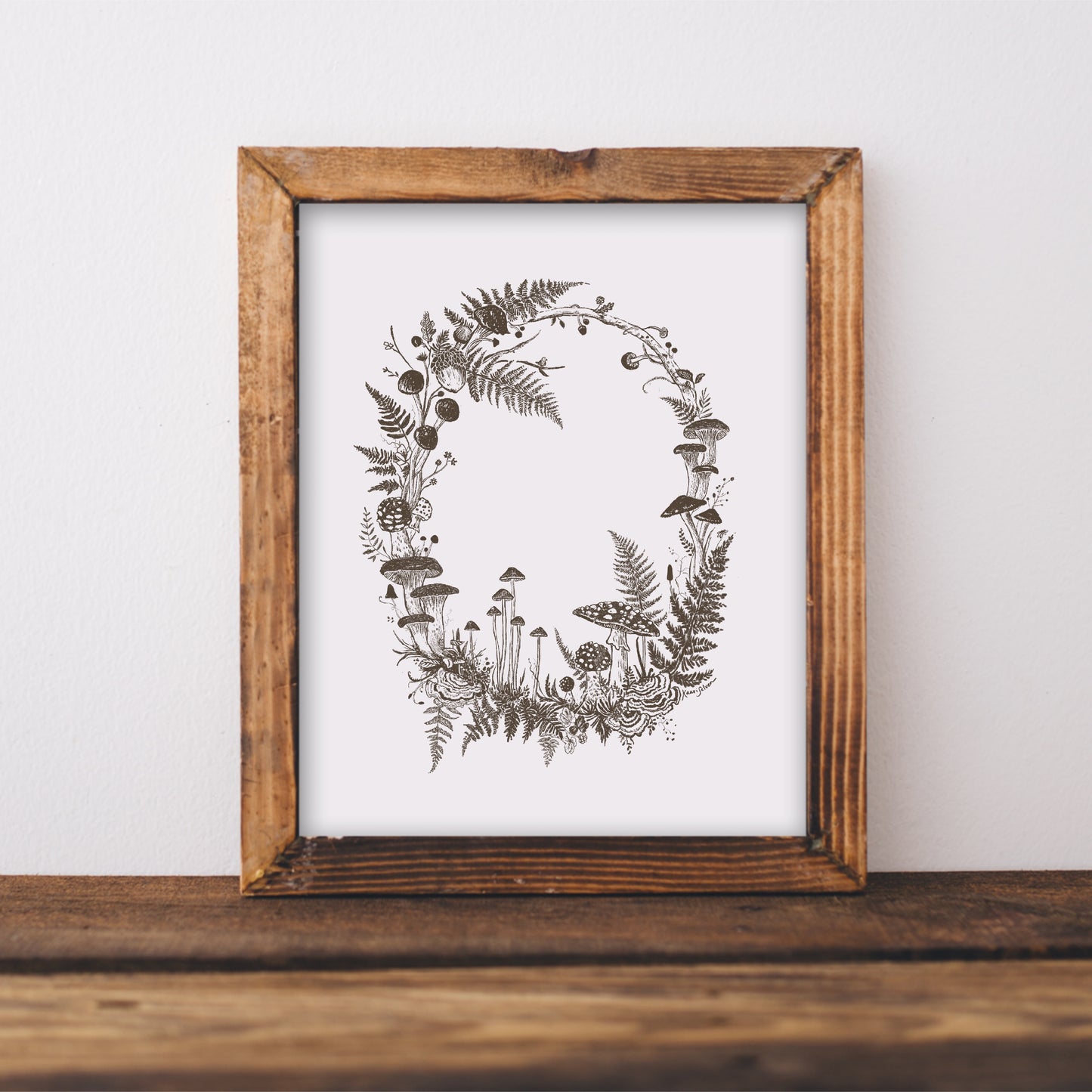 Mushroom Wreath Art Print