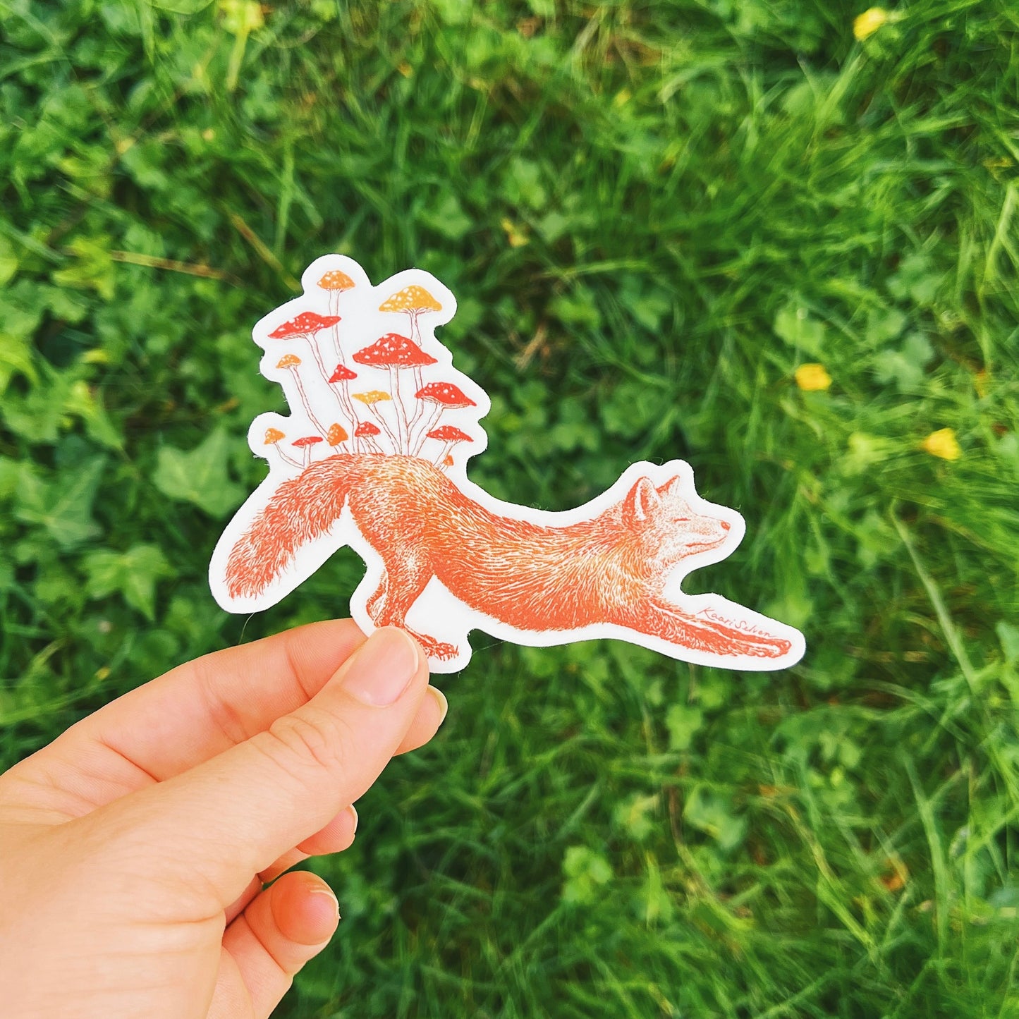 Mushroom Fox Vinyl Sticker