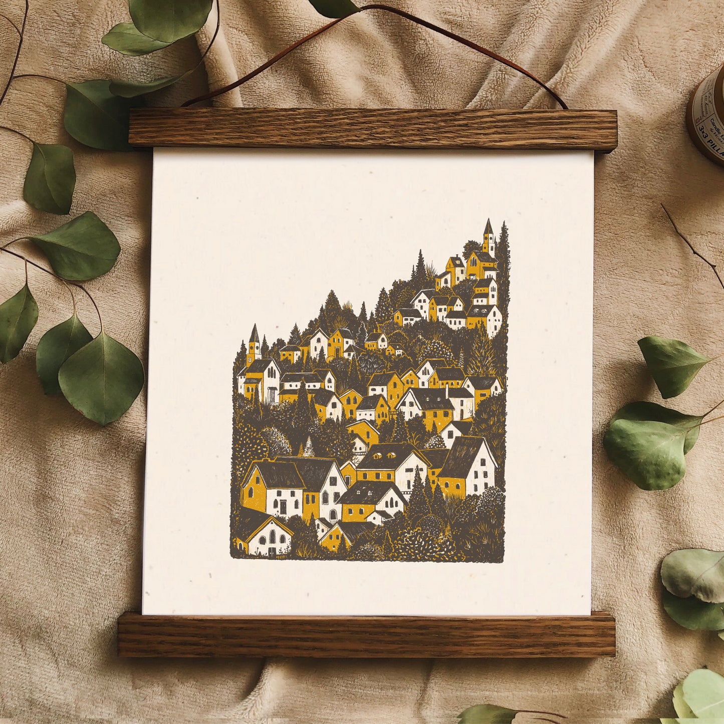 Village on a Hill Art Print - Open Edition