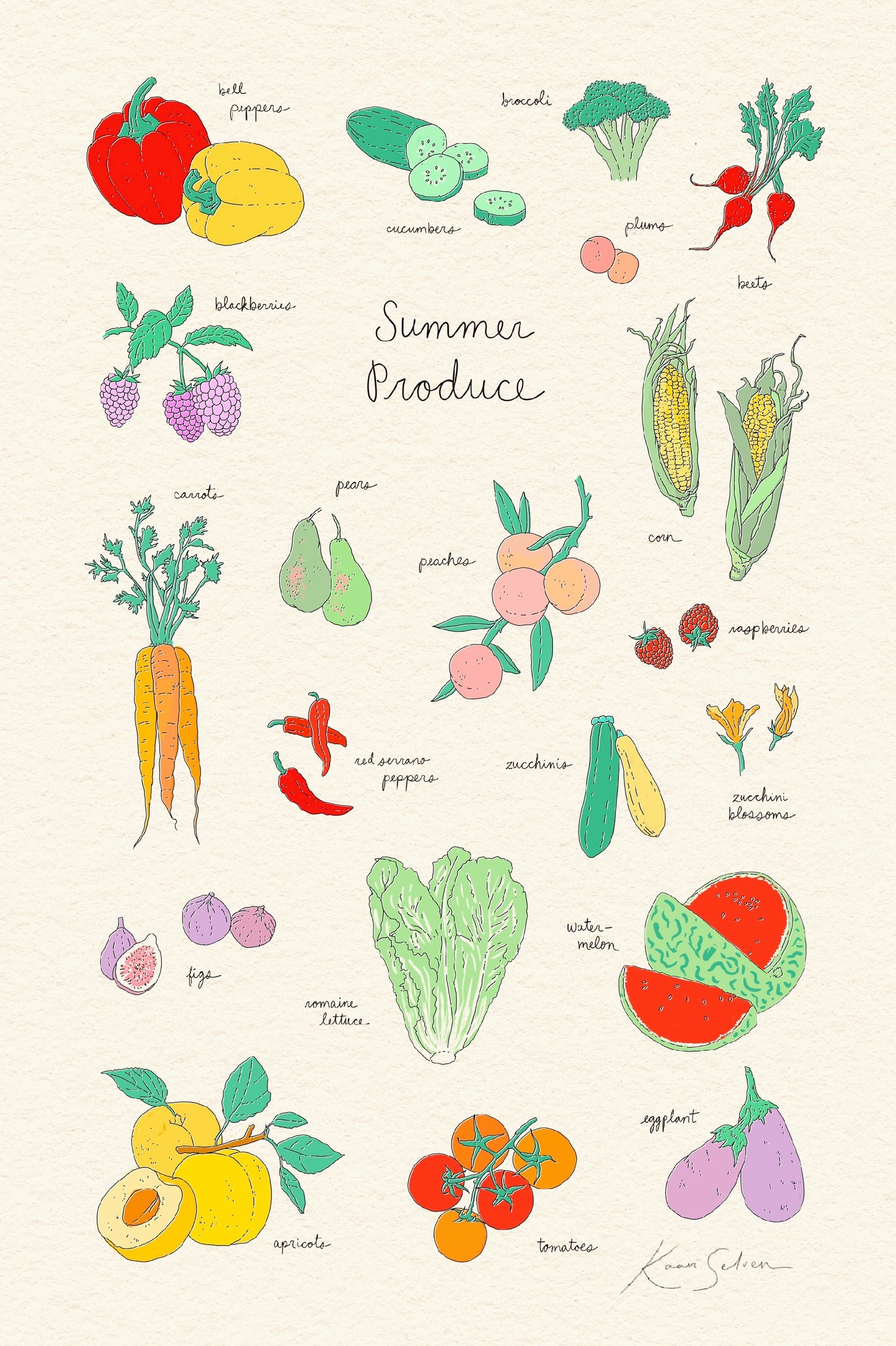 Summer Produce Heirloom Art Print