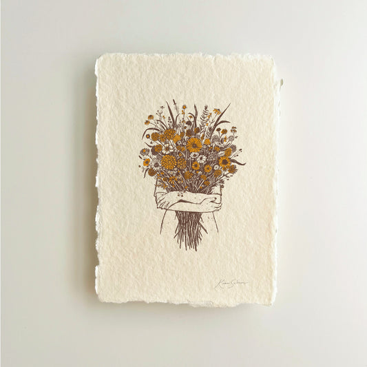 Flowers in Her Arms Heirloom Art Print