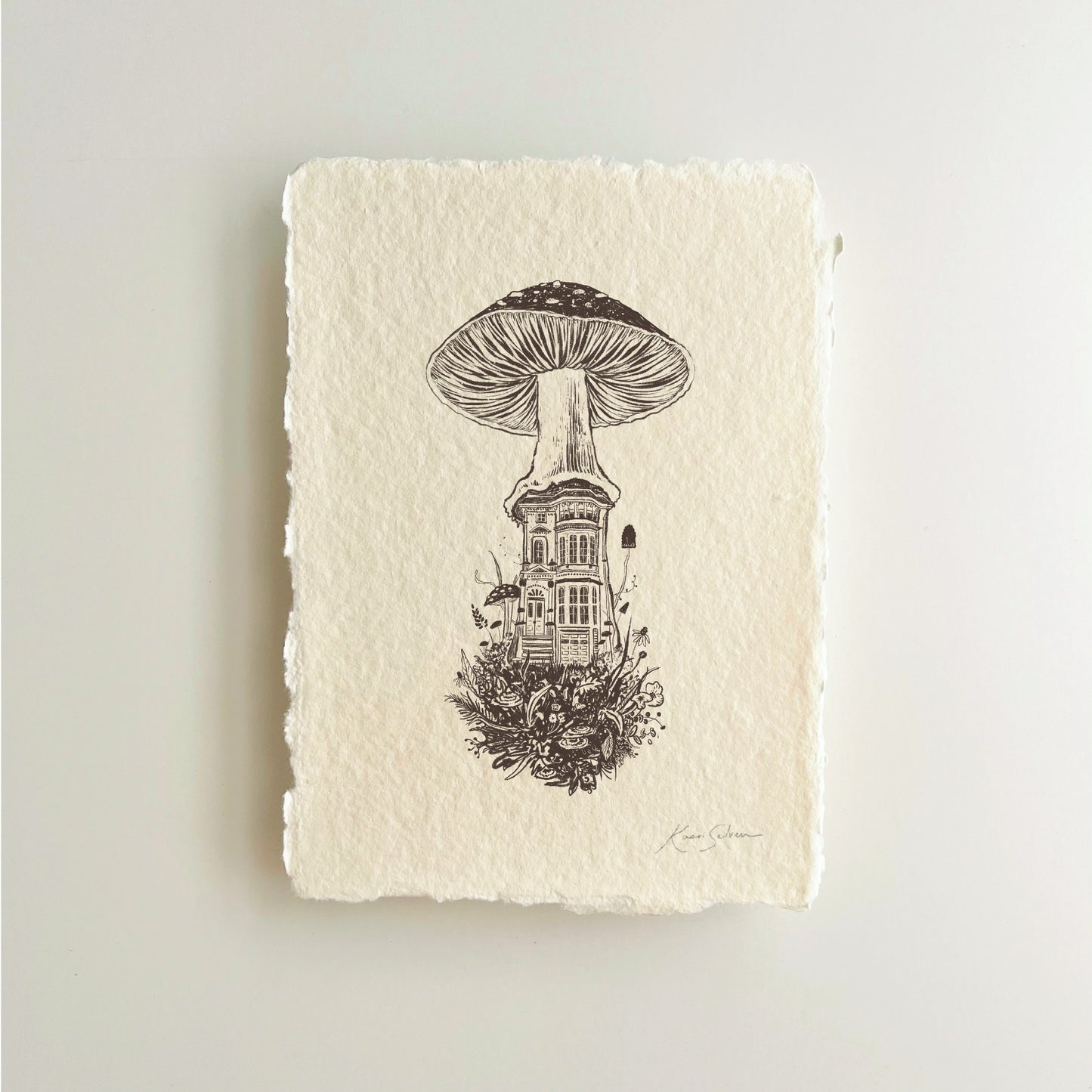 Mushroom House III Heirloom Art Print